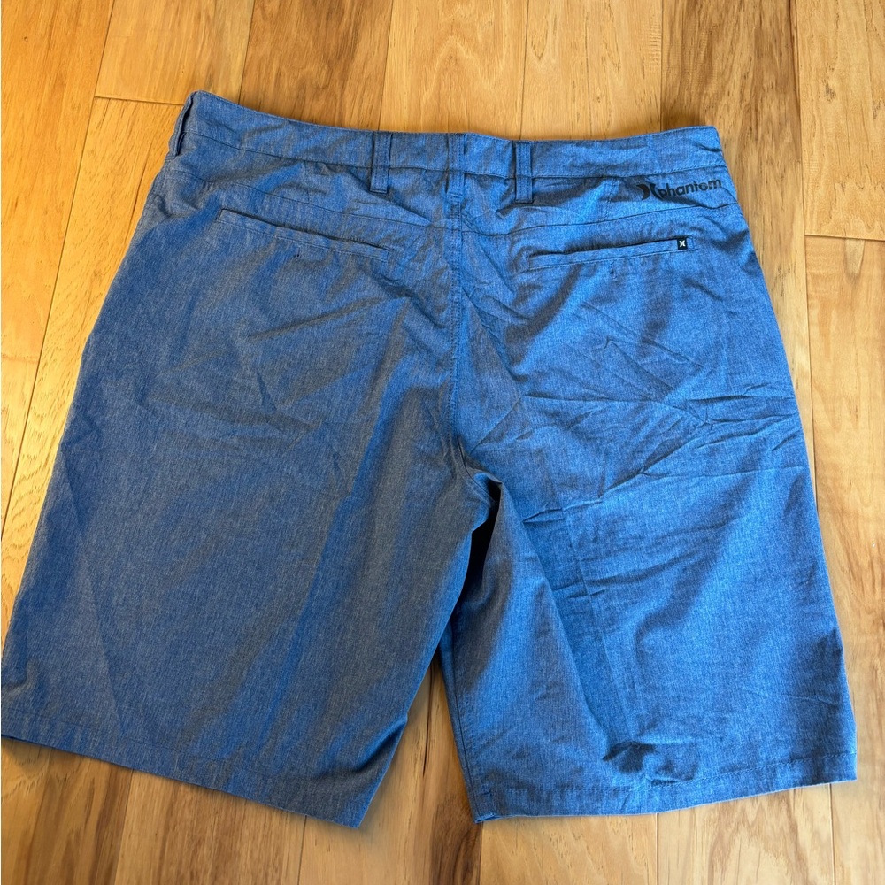 Hurley Blue Flat Front Shorts Lightweight Casual Wear - Picture 2 of 8